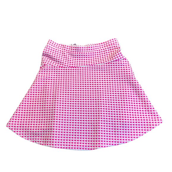 AQUA SKIRT MEDIUM (GIRLS SZ 9-10) PINK AND WHITE CHECK NWT MEASUREMENTS INSIDE - Picture 3 of 4
